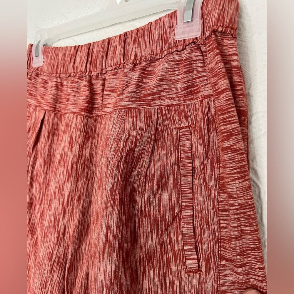 Anthropologie Coral & Cream Striped Pull-on Front Pocket Pant Women Size XS - Picture 3 of 6